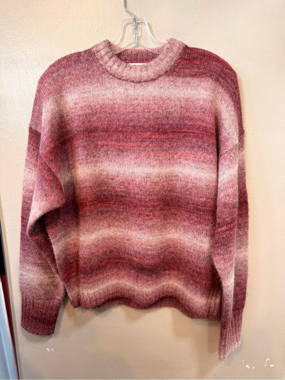 Madewell Alpaca Merino Wool Burgundy Ombré Sweater Size S